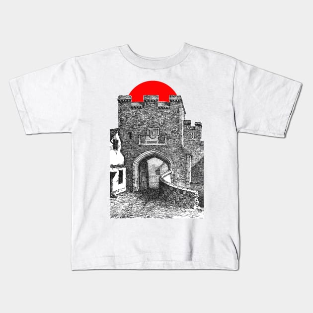 Tower gate passage Kids T-Shirt by Marccelus